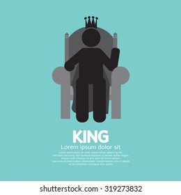 The King With His Throne Vector Illustration