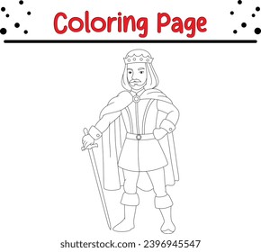 king holding sword coloring page