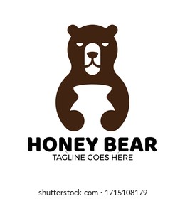 king honey bear logo vector illustration