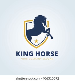 Plantilla de logotipo del caballo rey