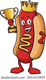 King hot dog contest vector illustration