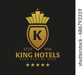 King Hotel Logo and Emblem. Vector logo illustration