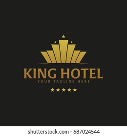King Hotel Logo and Emblem. Vector logo illustration