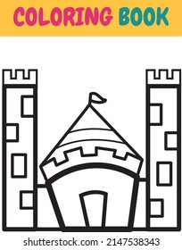 King House Coloring Book Vector Illustration