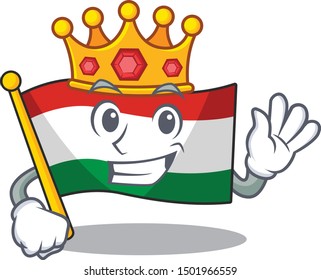 King hungary flag folded in character drawer