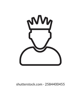 King icon black and white vector outline sign