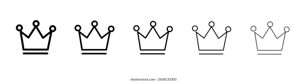 Logotipo de conjunto de ilustración plana de icono de rey