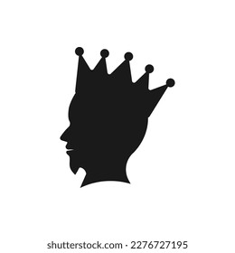 Estilo plano del icono King aislado en fondo blanco. Ilustración del vector