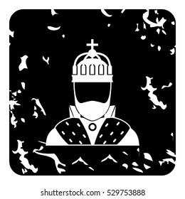 King icon. Grunge illustration of king vector icon for web