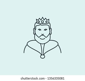 King icon line isolated on clean background. King icon concept drawing icon line in modern style. Vector illustration for your web mobile logo app UI design.