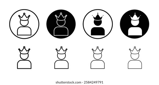 King icon linear logo isolated