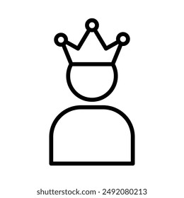 King icon linear logo mark in black and white