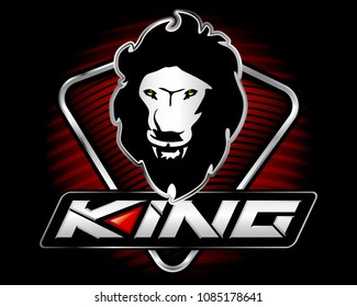the king icon with lion head concept vector.