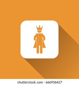 king icon with long shadow