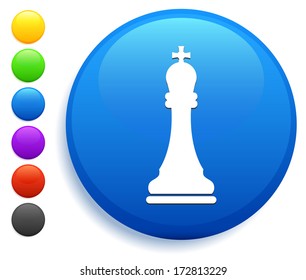 King Icon on Round Button Collection