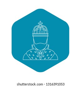 King icon in outline style on a white background vector illustration
