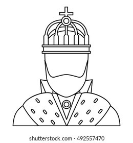 King icon in outline style on a white background vector illustration