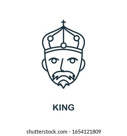 King icon from russia collection. Simple line King icon for templates, web design and infographics