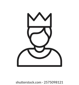 King icon Simple thin outline