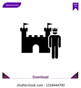 king icon vector . Best modern, simple, isolated, fairy-tales , logo, flat icon for website design or mobile applications, UI / UX design vector format