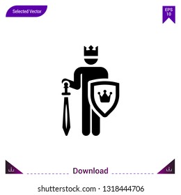 king icon vector . Best modern, simple, isolated, fairy-tales , logo, flat icon for website design or mobile applications, UI / UX design vector format