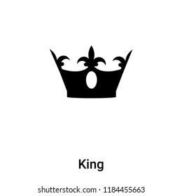 King icon vector isolated on white background, logo concept of King sign on transparent background, filled black symbol