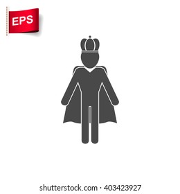 king icon, vector leadership icon, isolated dictator sign