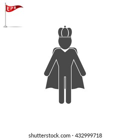 king icon, vector leadership icon, isolated dictator sign
