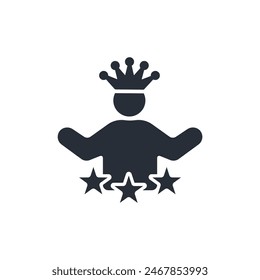 Icono de rey. Vector.Trazo editable.signo de estilo lineal para utilizar Diseño web,logo.Ilustración de símbolo.