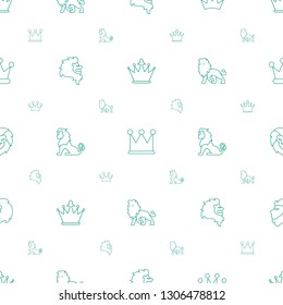 king icons pattern seamless white background. Included editable line crown, Crown, lion icons. king icons for web and mobile.