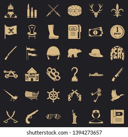 King icons set. Simple style of 36 king vector icons for web for any design