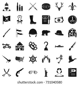 King icons set. Simple style of 36 king vector icons for web isolated on white background
