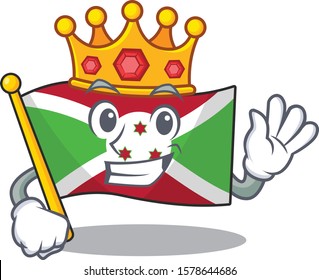 King Indonesian flag burundi on cartoon character mascot design