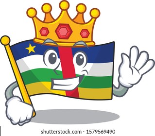 King Indonesian flag central african on cartoon character mascot design
