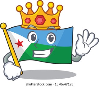 King Indonesian flag djibouti on cartoon character mascot design