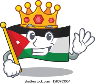 King Indonesian flag jordan on cartoon character mascot design