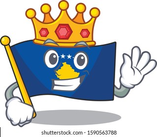 King Indonesian flag kosovo on cartoon character mascot design
