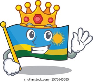 King Indonesian flag rwanda on cartoon character mascot design