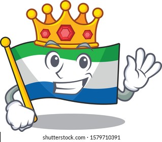 King Indonesian flag sierra leone on cartoon character mascot design