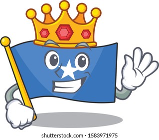 King Indonesian flag somalia on cartoon character mascot design