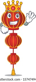 King Indonesian lampion chinese lantern on cartoon character mascot design