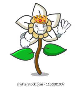 King jasmine flower mascot cartoon