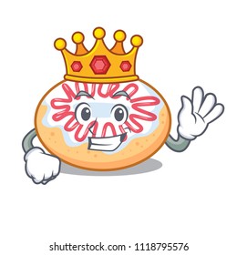 King jelly donut mascot cartoon