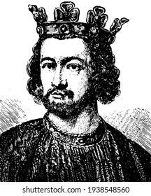 King John, vintage engraved illustration