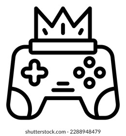 King joystick icon outline vector. Electronic pc. Online game