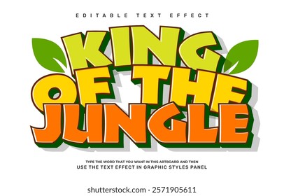 King of the jungle editable text effect template
