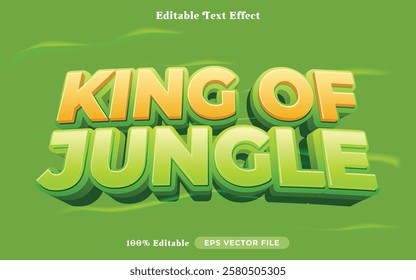 king of jungle editable text effect modern color shiny. bold Text style effect. Editable fonts vector files