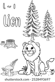 King of the Jungle: Lion Coloring Page