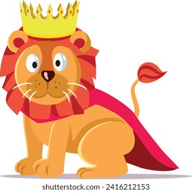 
King of the Jungle Lion Vector Character Mascot Design
Big feline wildlife leader character illustration 
