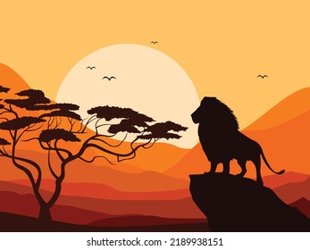 the king of the jungle is watching over the dominion at twilight